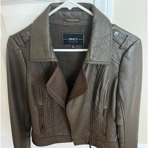 Brown faux leather Jacket XS